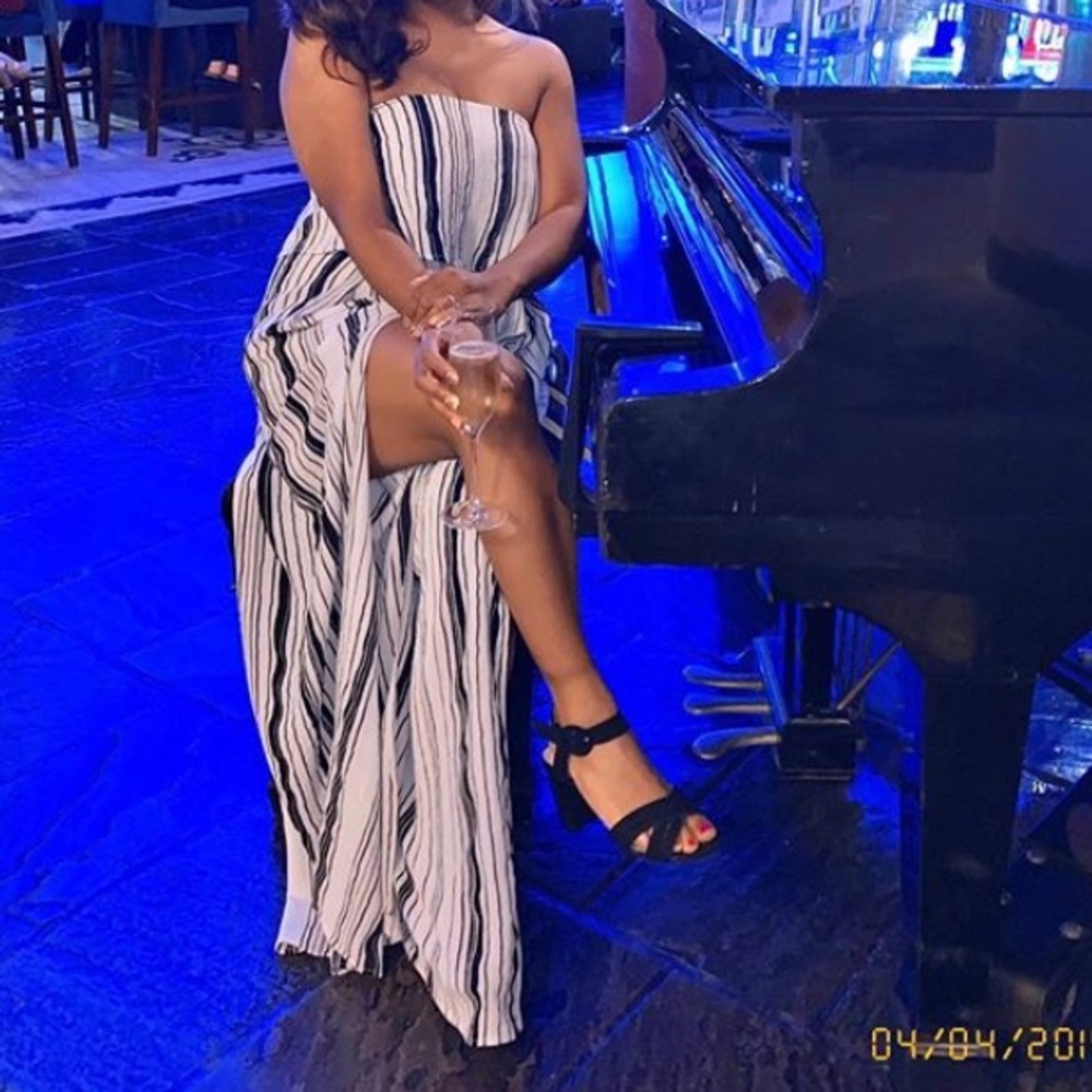 b&w stripes jumpsuit